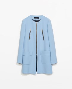 blue zara coat