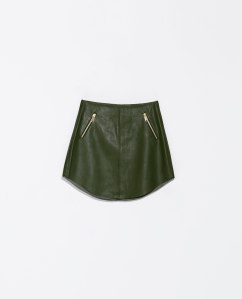 zara green skirt